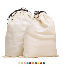 Customized reusable portable travel canvas laundry bags cotton heavy duty eco friendly drawstring laundry bag